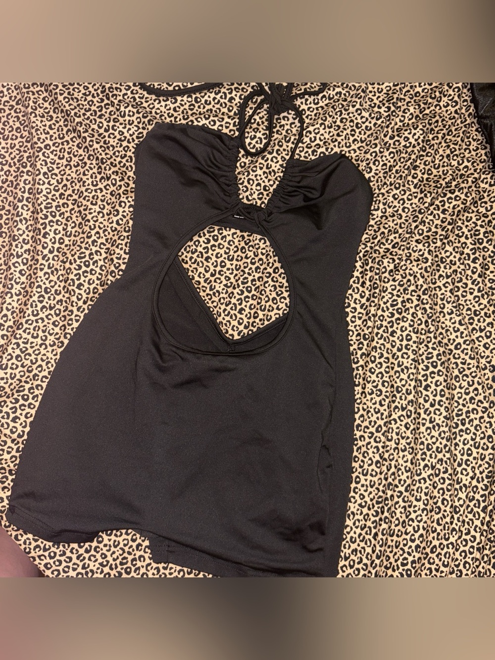 Women's Black Halter Cutout Romper